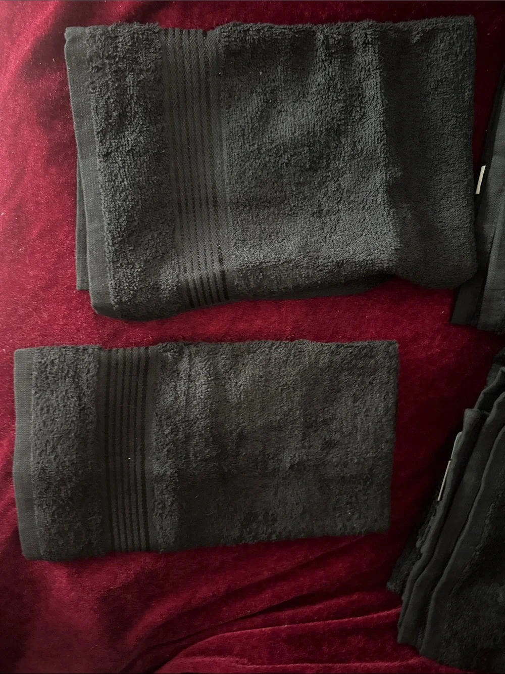 Black Bath Towel Set - Soft Absorbent Cotton